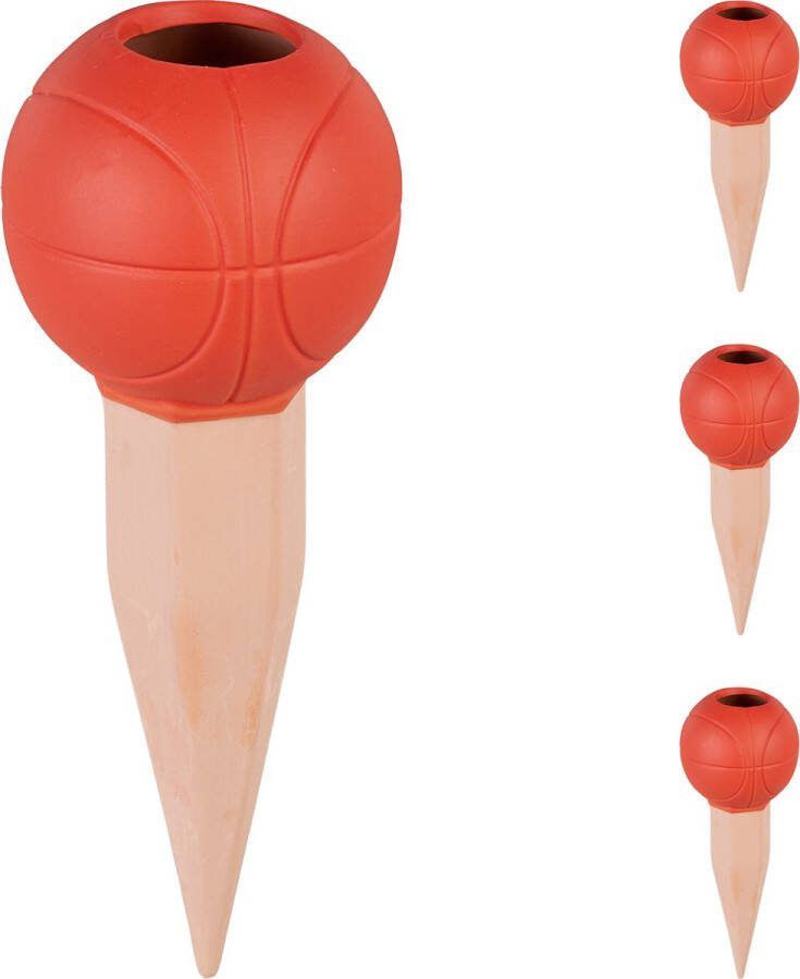 Relaxdays waterdruppelaar keramiek set van 4 basketbal druppelsysteem voor petfles