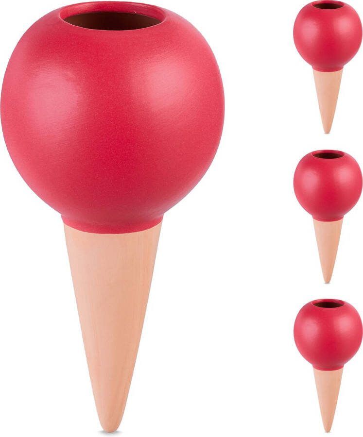 Relaxdays waterdruppelaar keramiek set van 4 kamerplanten waterbollen