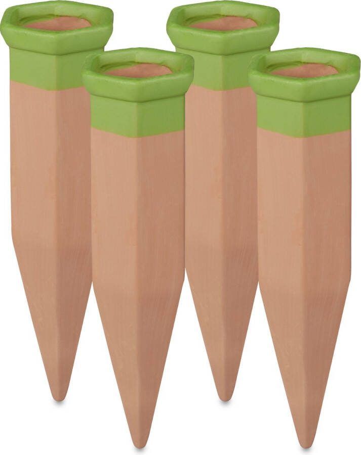 Relaxdays waterdruppelaar voor planten druppelsysteem planten watergever set van 4