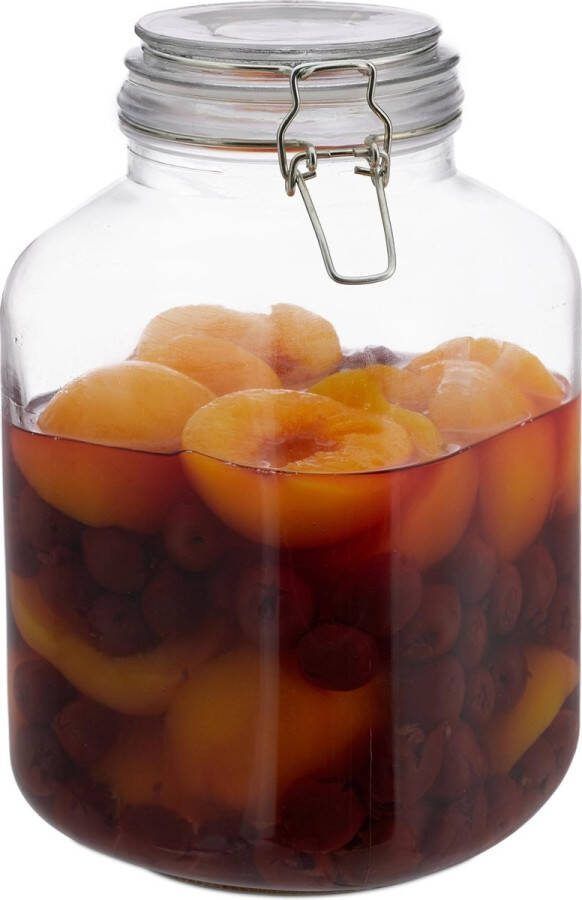 Relaxdays weckpot 3 liter beugelsluiting voorraadpot bewaarpot glas inmaakpot