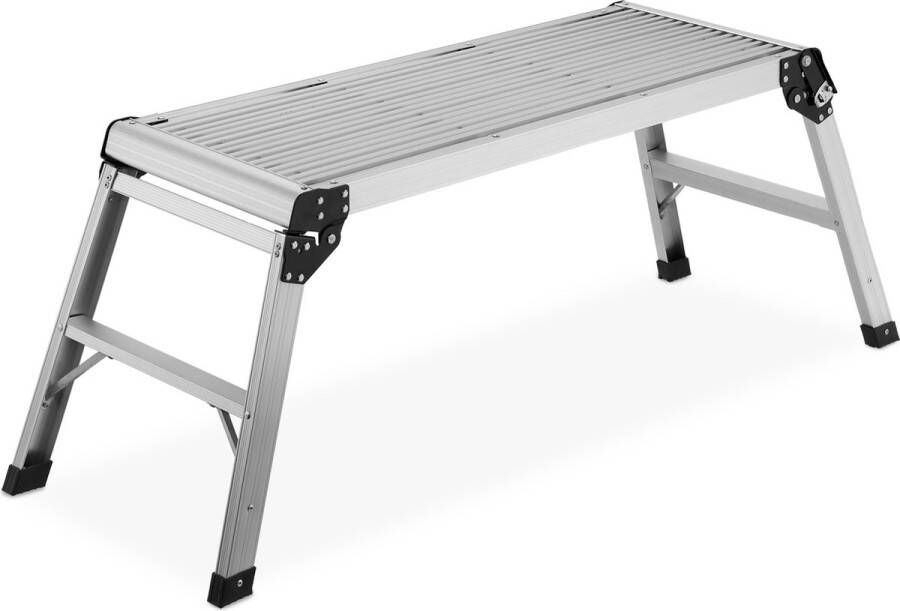 Relaxdays werkplatform 50 cm hoog inklapbaar montageplatform opstapje aluminium