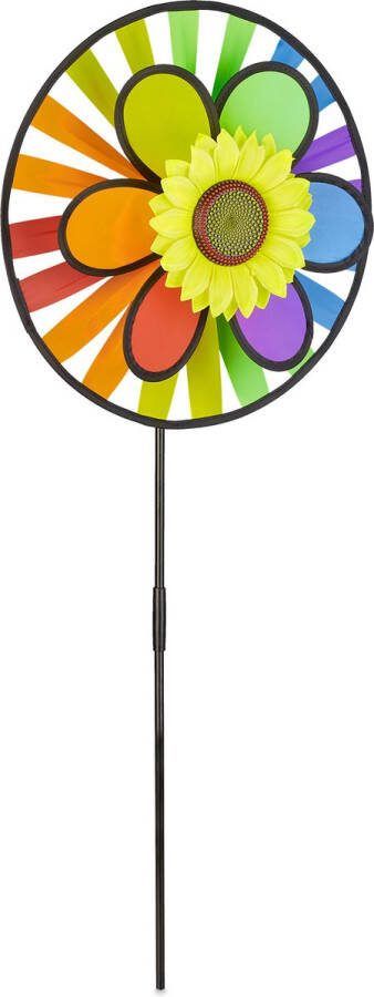 Relaxdays Windspinner bloem windbloem windmolen tuinsteker windmobiel