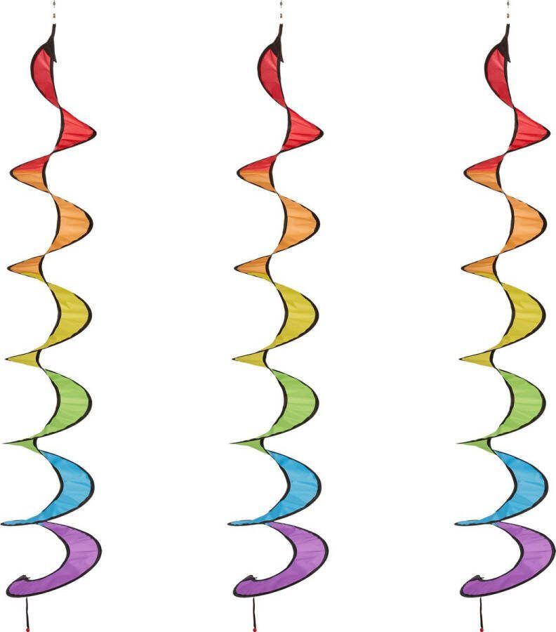 Relaxdays windspinner regenboog windspiraal set van 3 tuindecoratie windvanger