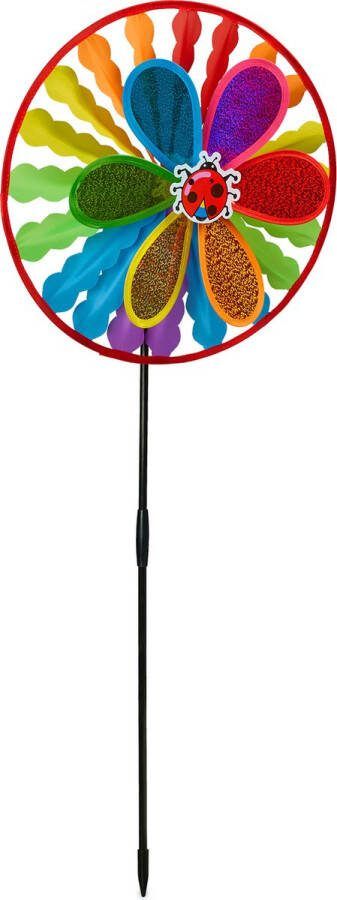 Relaxdays windspinner tuin vogelwering windmolen windspel tuinsteker gekleurd