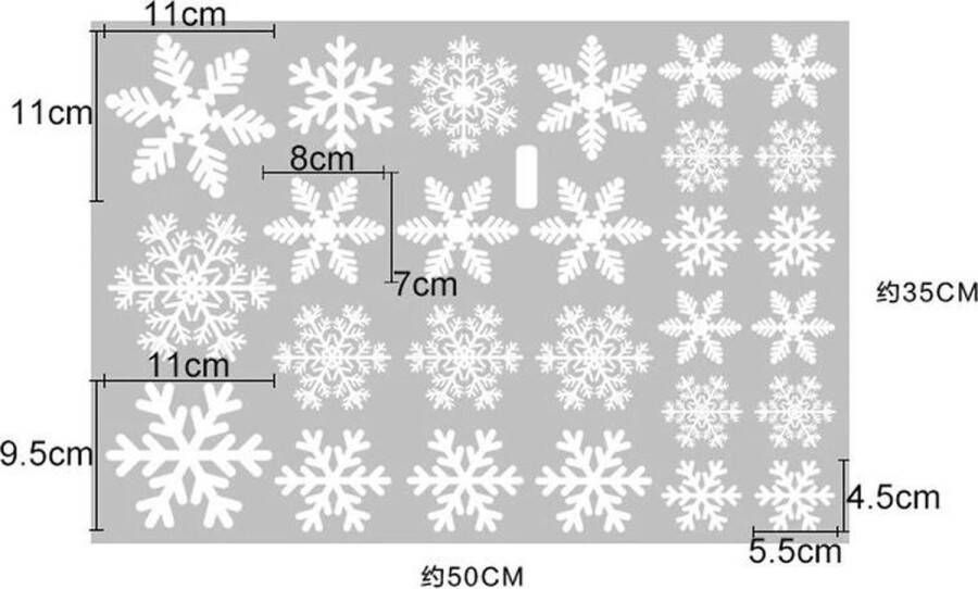 Relouka Kerst Raam Decoratie Raamstickers Kerststickers Sneeuwvlokken Kerstversiering 27 Stickers