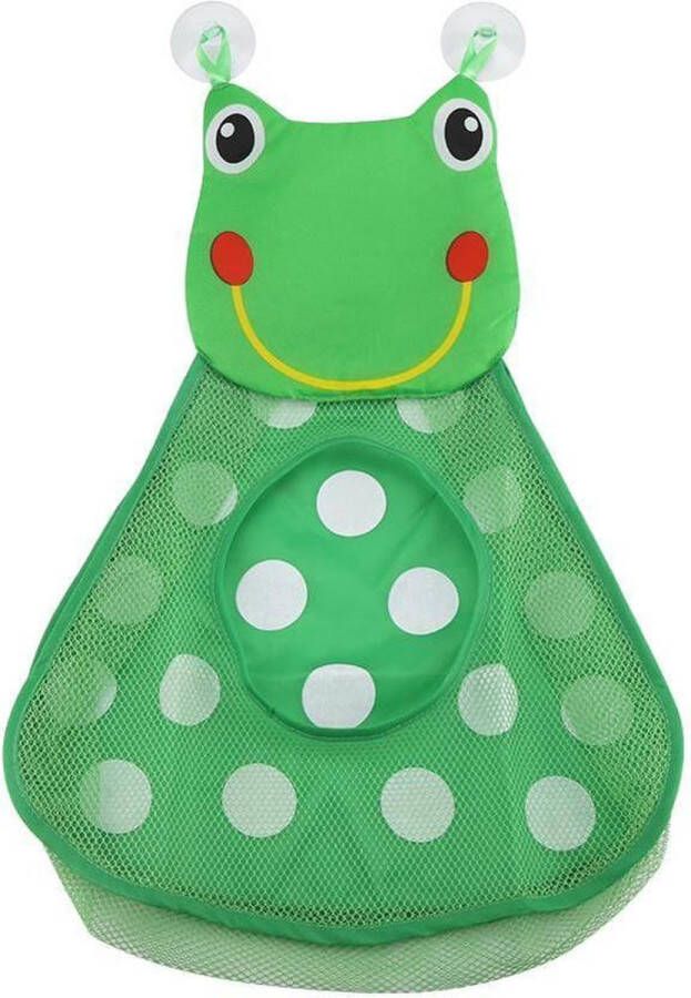 Relouka Opbergnet Badspeelgoed tas Badspeelgoed tas Speelgoed tas Ideaal voor elke badkamer Makkelijk te bevestigen Dier Kikker (Groen)