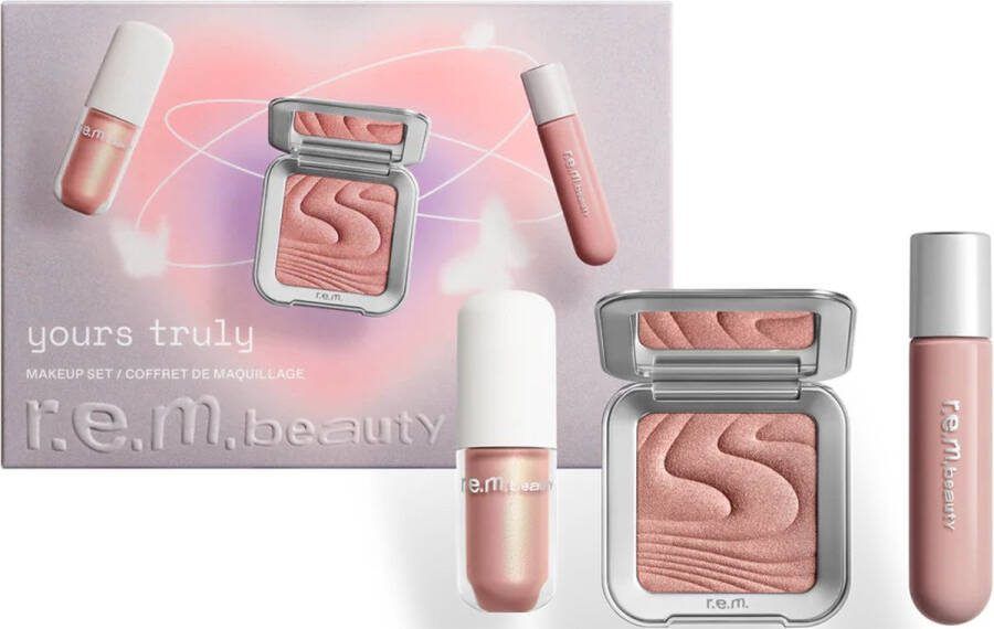 R.E.M. Beauty Yours Truly Make-up set Oogschaduw Highlighter Plumping Lipgloss plumper