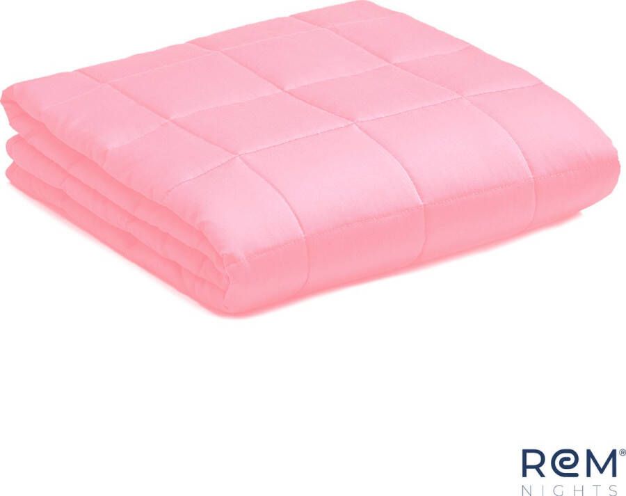 REM Nights Verzwaringsdeken 7 kg Bamboe roze Luxe kwaliteit 150 x 200 cm Zwaartedeken Premium Weighted blanket Professioneel verzwaarde deken
