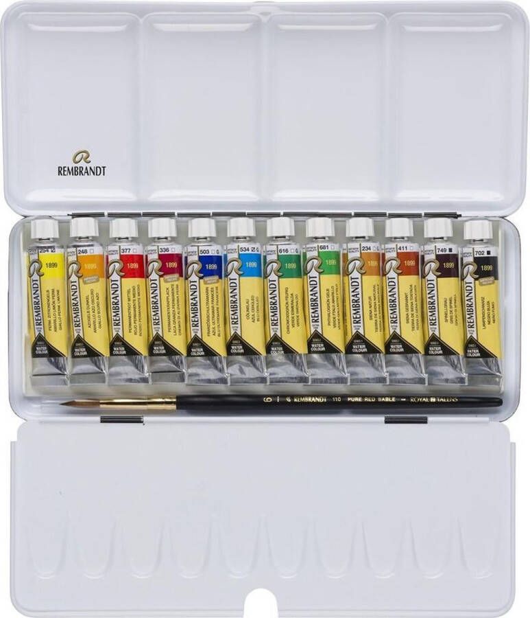 Rembrandt water colour box 12 10mL tubes mono pigmented