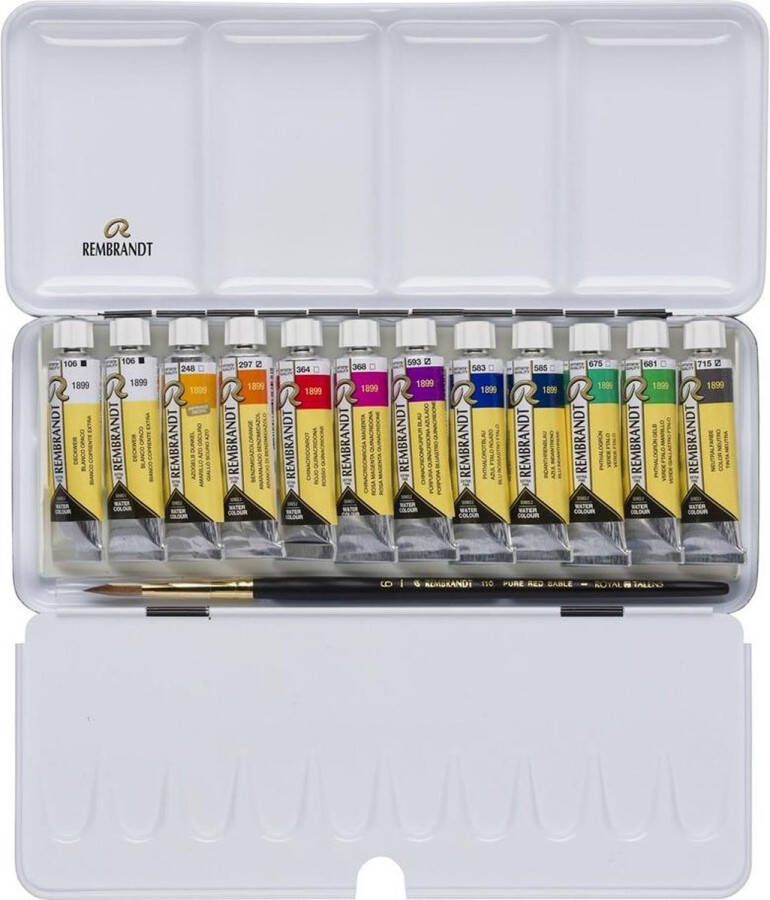 Rembrandt water colour box 12 10mL tubes- opaque white mixing