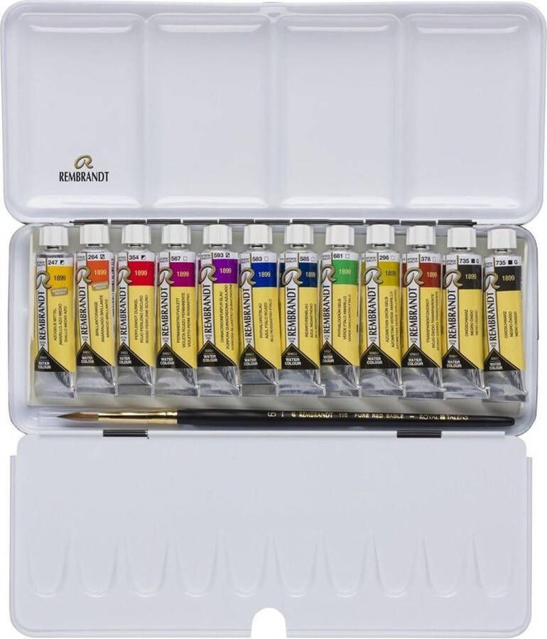 Rembrandt water colour box 12 10mL tubes oxide black mixing