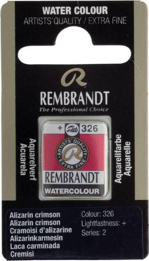 Rembrandt water colour napje Alizarin Crimson (326)