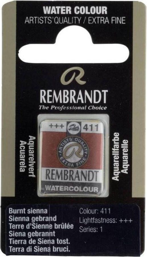 Rembrandt water colour napje Burnt Sienna (411)