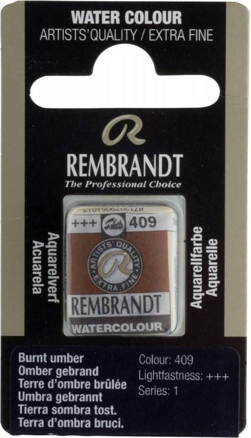 Rembrandt water colour napje Burnt Umber (409)