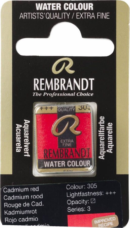 Rembrandt water colour napje Cadmium Red (305)