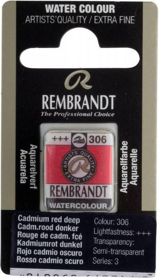 Rembrandt water colour napje Cadmium red Deep (306)