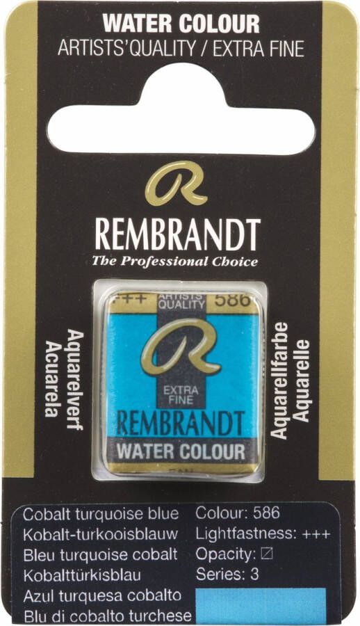 Rembrandt water colour napje Cobalt Turquoise Blue (586)