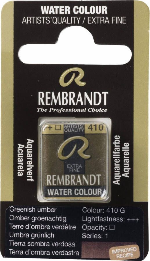 Rembrandt water colour napje Greenish Umber (410)