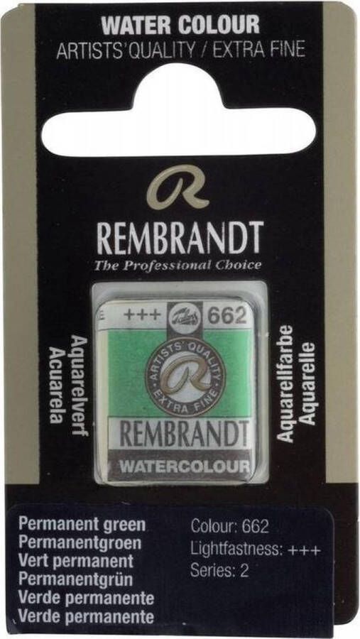 Rembrandt water colour napje Permanent Green (662)