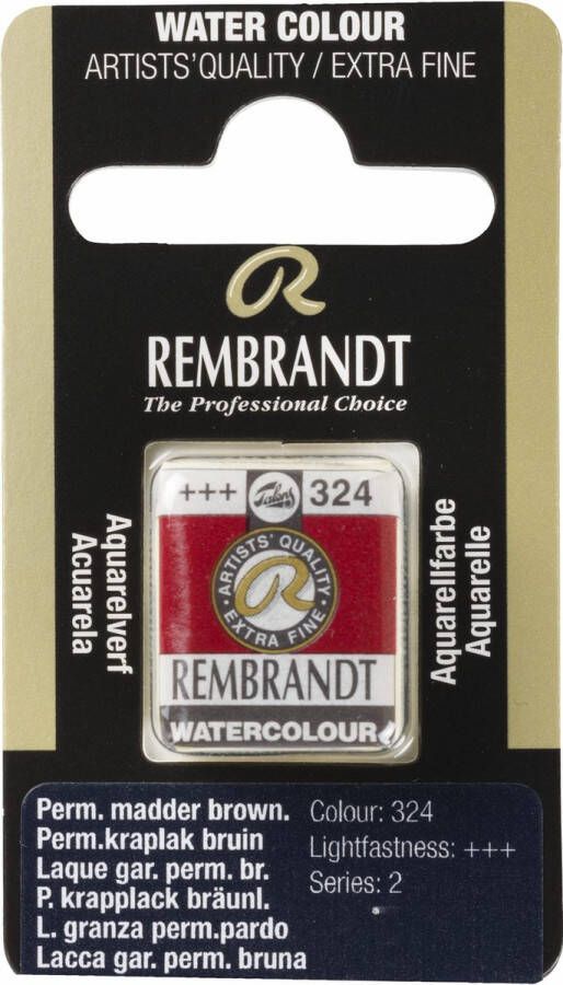 Rembrandt water colour napje Permanent Madder brown (324)