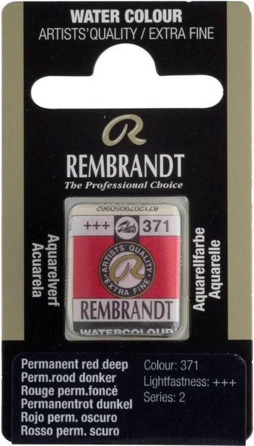 Rembrandt water colour napje Permanent Red Deep (371)