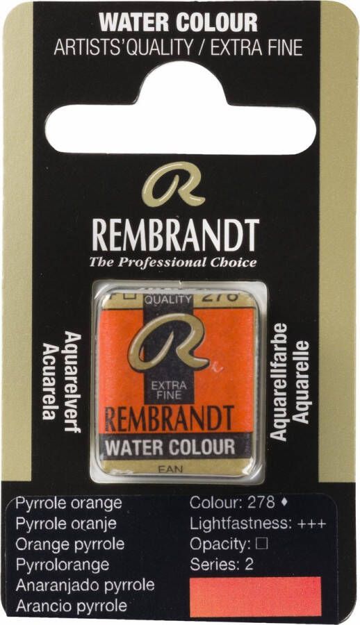 Rembrandt water colour napje Pyrrole Orange (276)