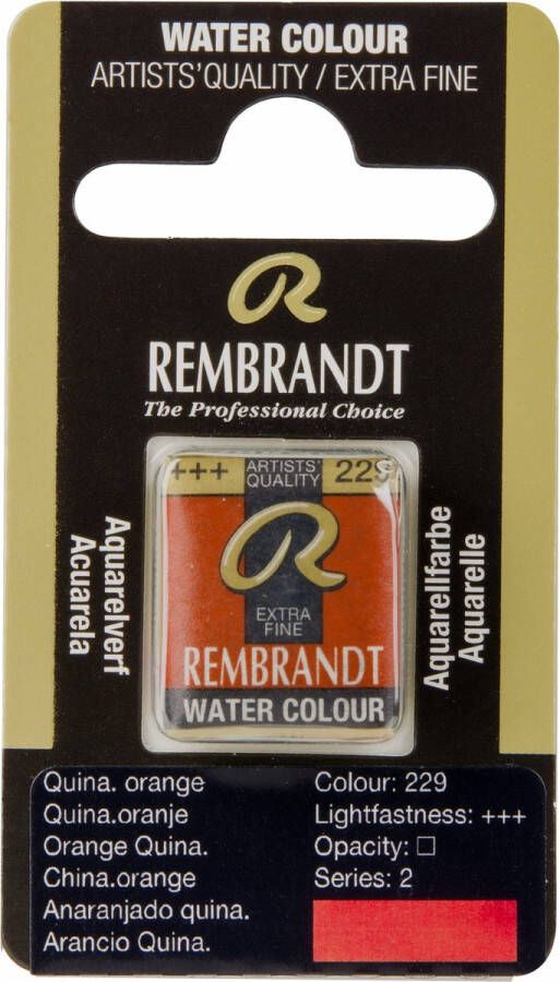 Rembrandt water colour napje Quinacridone Orange (229)