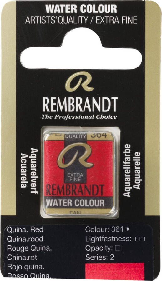 Rembrandt water colour napje Quinacridone Red (364)