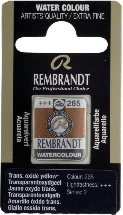 Rembrandt water colour napje Transparent Oxide Yellow (265)