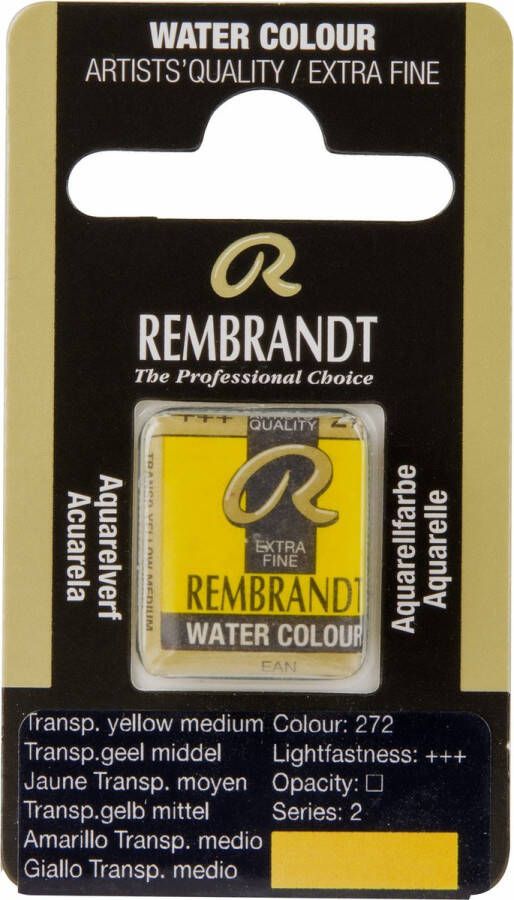 Rembrandt water colour napje Transparent Yellow Medium (272)