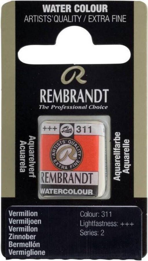 Rembrandt water colour napje Vermilion (311)