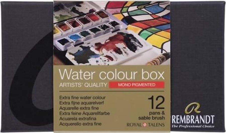 Rembrandt watercolor box 12 mono pigmented