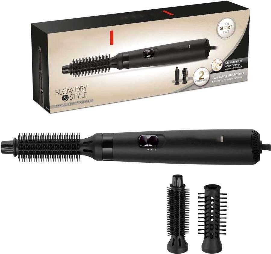 Remington Föhnborstel [Heteluchtborstel Voor Kort Haar 2 Opzetstukken 19 mm & 25 mm] Föhnen En Stylen (400 watt 2 Snelheden) Blow Dry & Style Airstyler