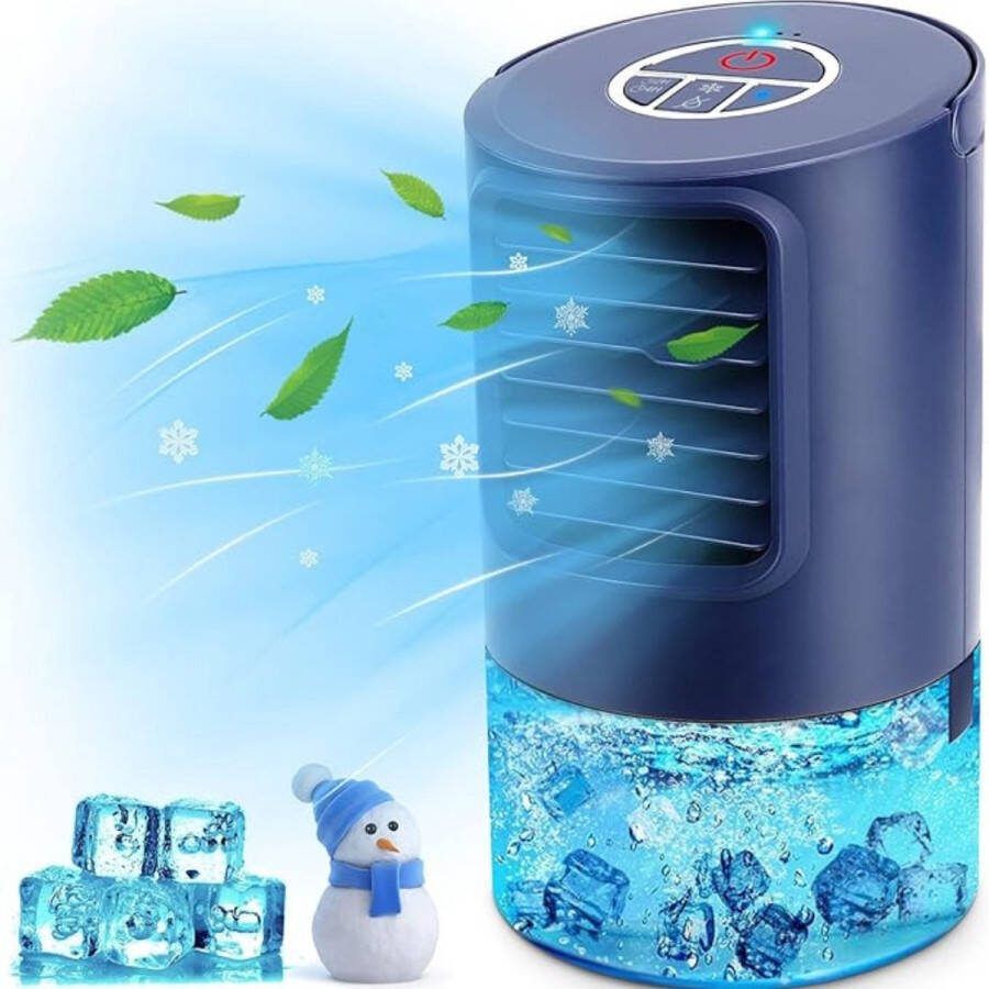 Renfox Mobiele Airco Zonder Afvoer Mobiele Airconditioning Draagbare Airco Mobiele Airco voor Slaapkamer met Timer Blauw