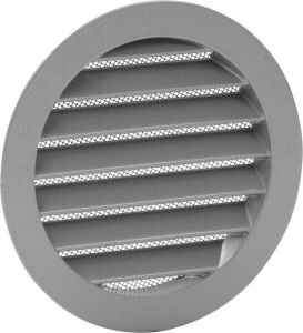Renson ronde schoepenrooster aluminium met muggengaas diameter 125 mm