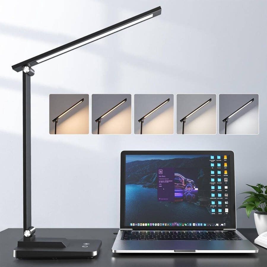 Reproducts One Fire Daglichtlamp Hobby Bureaulamp Dimbaar Daylight Lamp met Timer Zwart