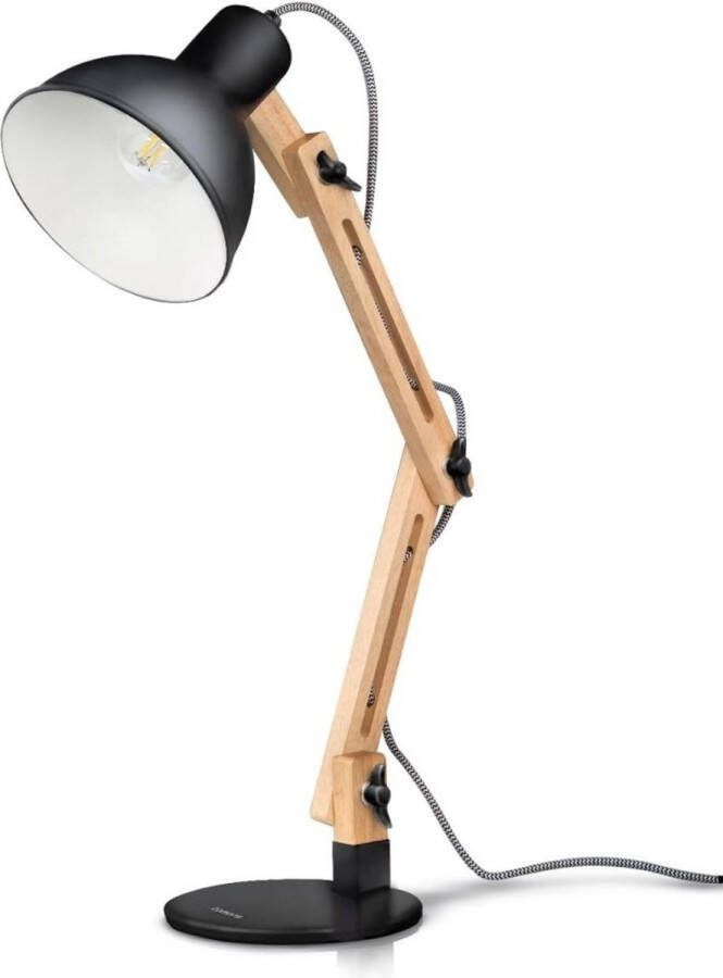 Reproducts Tomons Daglichtlamp Hobby Bureaulamp Dimbaar Daylight Lamp met Timer Zwart Hout