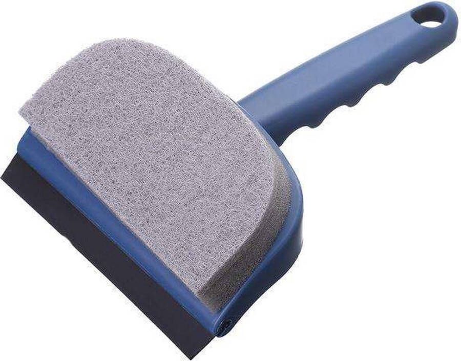 Repus Blauw Kleine 2-in-1 Reinigingsborstel Raamwisser & Spons Glas Douche Spiegel Badkamer Keuken Ook handig voor in de Auto