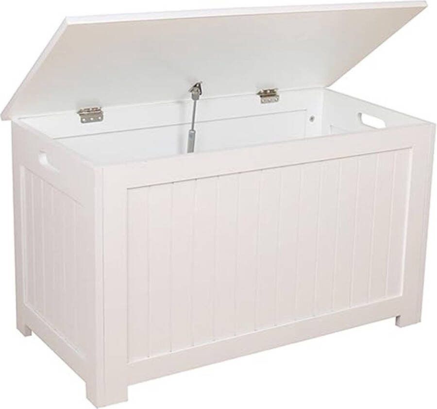 Reseau goods Dekenkist – Opbergkist Binnen – Zitbank Met Opbergsysteem – Houten Kist Met Deksel – Speelgoedkist Voor Kinderen – Voor Slaapkamer & Woonkamer – Soft Close Wit