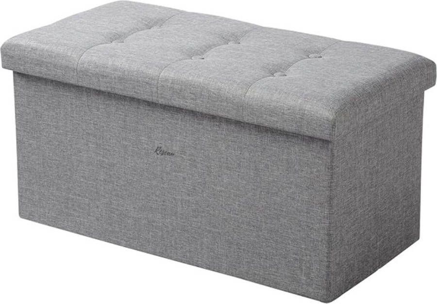 Reseau goods Dekenkist – Opbergkist Binnen – Zitbank Met Opbergsysteem – Kist Met Deksel – Speelgoedkist Voor Kinderen – Voor Slaapkamer & Woonkamer – 80L Licht Grijs