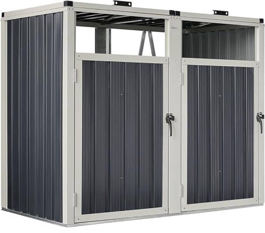Reseau goods Kliko Ombouw Dubbel 121x146x82 cm Containerberging Containerkast Voor 2 Kliko s Antraciet Verzinkt Staal