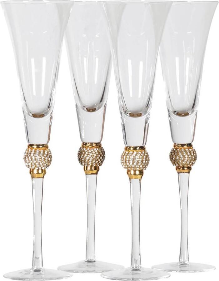 Residencia Interieur Champagneglas Goud Kristal 200ml