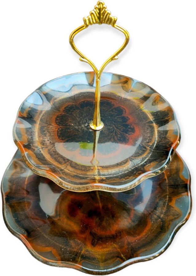 Resin Art JR : Etagère 2 lagen High tea Sieraden standaard Woonaccessoires