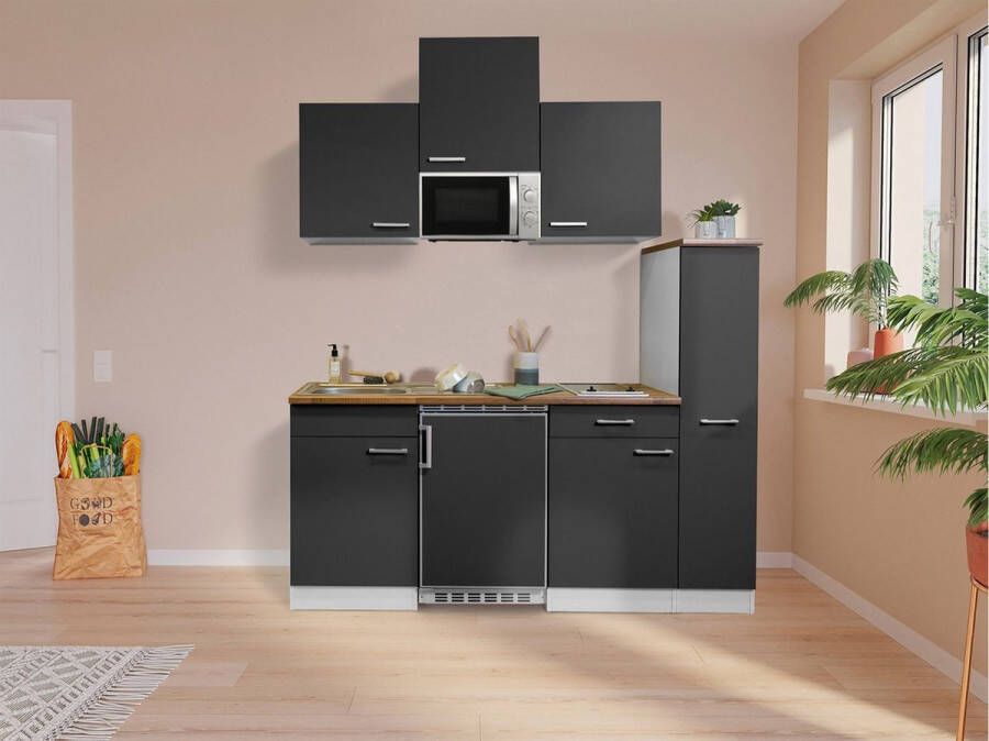 Respekta® Keukenblok 180 cm complete kleine keuken met apparatuur Wit Moderne keuken Luis keramische kookplaat koelkast mini keuken compacte keuken keukenblok met apparatuur