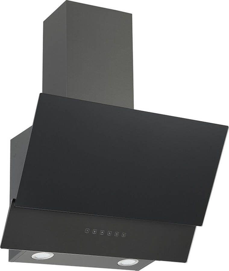 Respekta Schuine afzuigkap 60 cm Zwart Label A Luchtafvoer Touchscreen Glas CH66060BSGA Schuine dampkap