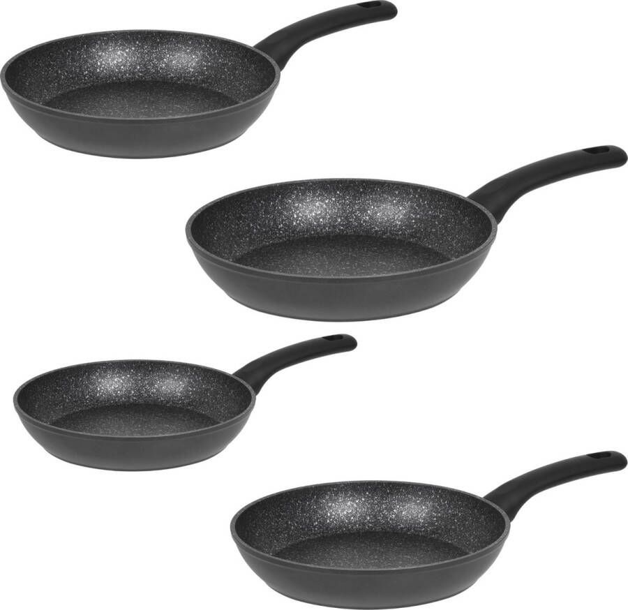 Resto Kitchenware Koekenpannenset Atik ø 22 + 24 + 26 + 28 cm Inductie en alle andere warmtebronnen