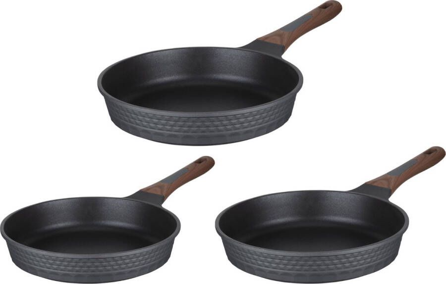 Resto Kitchenware Koekenpannenset Capella ø 24 + 26 + 28 cm Inductie en alle andere warmtebronnen