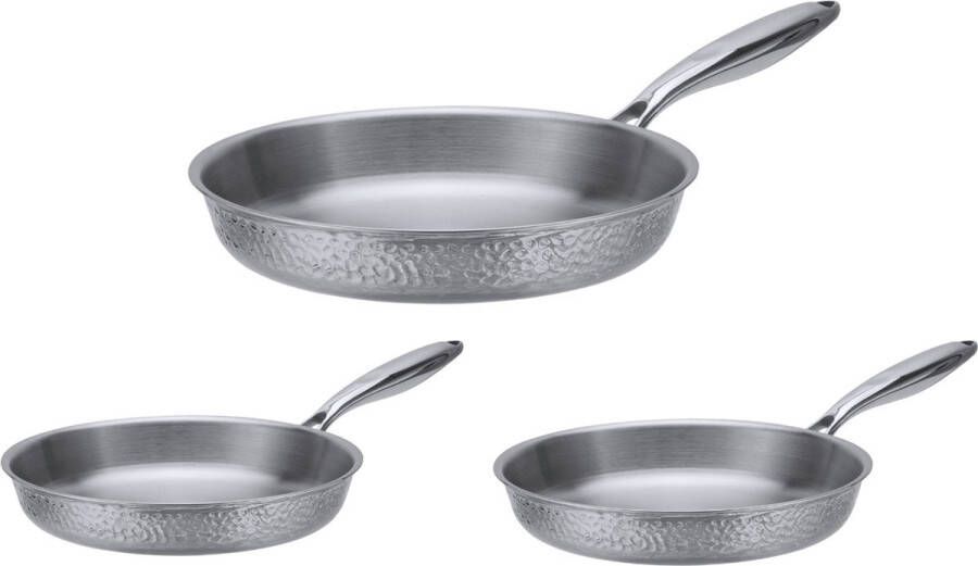 Resto Kitchenware Koekenpannenset Crater ø 24 + 26 + 28 cm Inductie en alle andere warmtebronnen