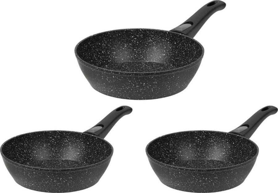 Resto Kitchenware Koekenpan Leo ø 24 + 26 + 28 cm Inductie en alle andere warmtebronnen