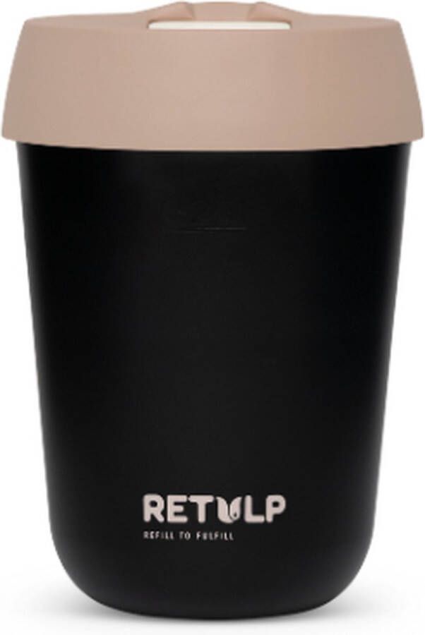 Retulp Travel Cup Koffiebeker to go 275 ml Black & Bakery Brown